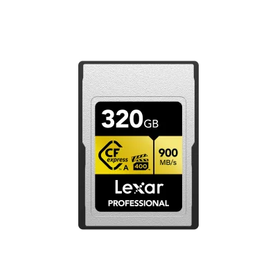 LEXAR 320GB LCAGOLD320G-RNENG CF-EXP PROFESSIONAL CFEXPRESS TYPE A CARD GOLD SERIE UP TO 900MB/S READ 800MB/S WRITE. VPG 400