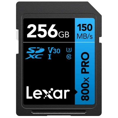 LEXAR 256GB LSD0800P256G-BNNNG SD PROFESSIONAL 800X PRO SDXC UHS-I CARDS UP TO 150MB/S READ 45MB/S WRITE C10 V30 U3