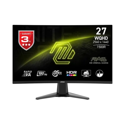 MSI 27 MAG 27CQ6F 2560x1440 (QHD) 16:9 CURVE 1500R RAPID VA 180HZ 1MS FREESYNC GAMING MONITOR