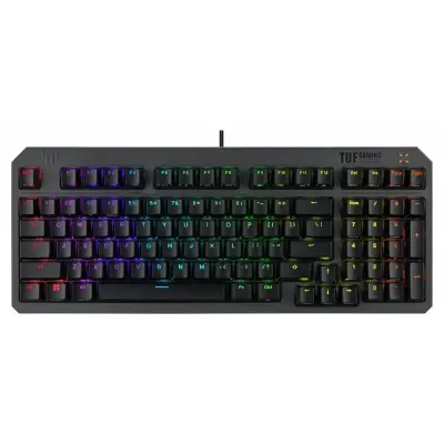 ASUS TUF GAMING K3 GEN II RED SWITCH, KOMPAKT 97 TUŞ DİZİLİMİ, OPTİK-MEKANİK RGB ANAHTARLAR, SES AZALTICI KÖPÜK, IP57 SU GEÇİRMEZLİK, ÇIKARILABİLİR ÜST PLAKA VE AURA SYNC