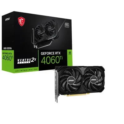 MSI VGA GEFORCE RTX 4060 TI 8G VENTUS 2X BLACK E1 OC RTX4060TI 8GB GDDR6 128B DX12 PCIE 4.0 X16 (3XDP 1XHDMI)