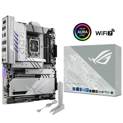 ASUS MB ROG MAXIMUS Z890 APEX INTEL Z890 LGA1851 DDR5 9000 HDMI 2XUSB4 6X M2 USB3.2 WI-FI 7 -BT AURA RGB 5GBIT LAN ATX 22+1+2+2 GÜÇ AŞAMALARI THUNDERBOLT 4 QUICK CHARGE 4+ İLE 60W KADAR USB ÇIKIŞI ASUS AI ADVISOR