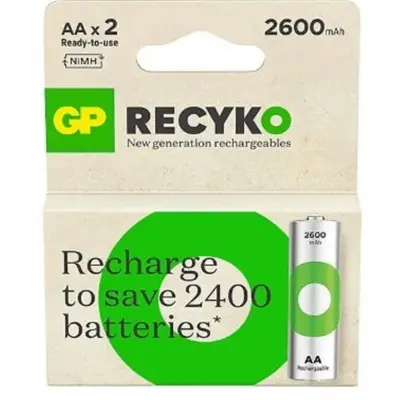 GP AA 2600 mAh Şarjlı Kalem Pil 2'li Paket GP270AAHCEMTR-2GB