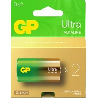 GP G-Tech LR20 Büyük Boy Ultra Alkalin Pil 2'li Paket GP13AU-U2 D Boy