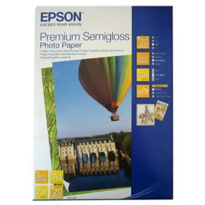 Epson A4 251Gram 20'li Premium Semigloss Fotoğraf Kağıdı S041332