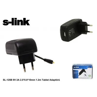 S-link SL-125B 9v 2a 2.5-0.8-10mm 1.2 Tablet Adaptörü 