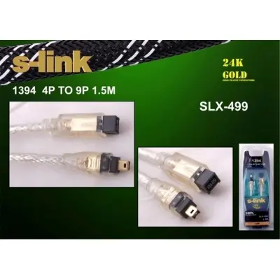 S-link SLX-499 1.5mt 4-9 1394 Firewire Gold Kablo