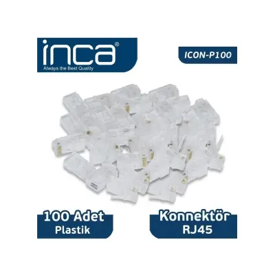 INCA Icon-p100 Cat6 Rj-45 Plastik 100lü  Konnektör