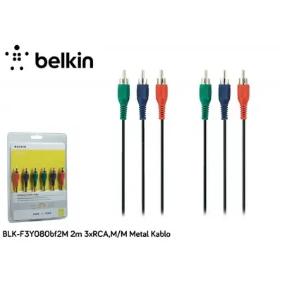 Belkin BLK-F3Y080BF2M 2m 3xrca,m-m Metal Kablo