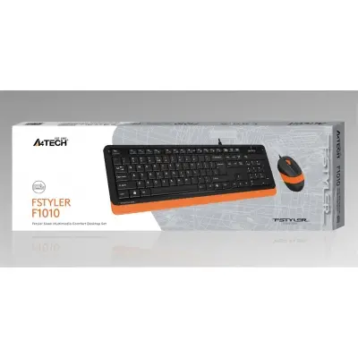 A4 Tech F1010 Q Usb Turuncu Fn-Mm Klv+Optik Mouse Set