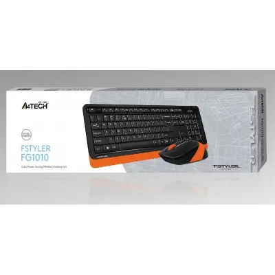 A4 Tech Fg1010 2.4G Turuncu Q Fn-Mm Klv+Optik Mouse Set