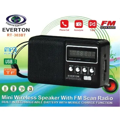 Everton Rt-303Bt Fm-Usb-Tf  Şarjlı Dijital Göstergeli Radyo