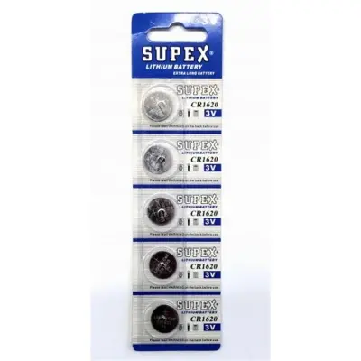 Supex CR1620-C5 3V Lityum Düğme Pil 5'li Paket