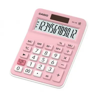 Casio MX-12B-PK Pembe 12 Hane Masa Üstü Hesap Makinesi